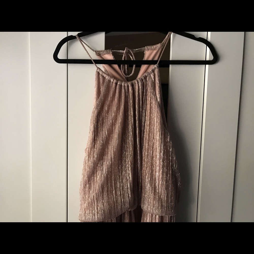 Long Rosegold Champagne Dress.